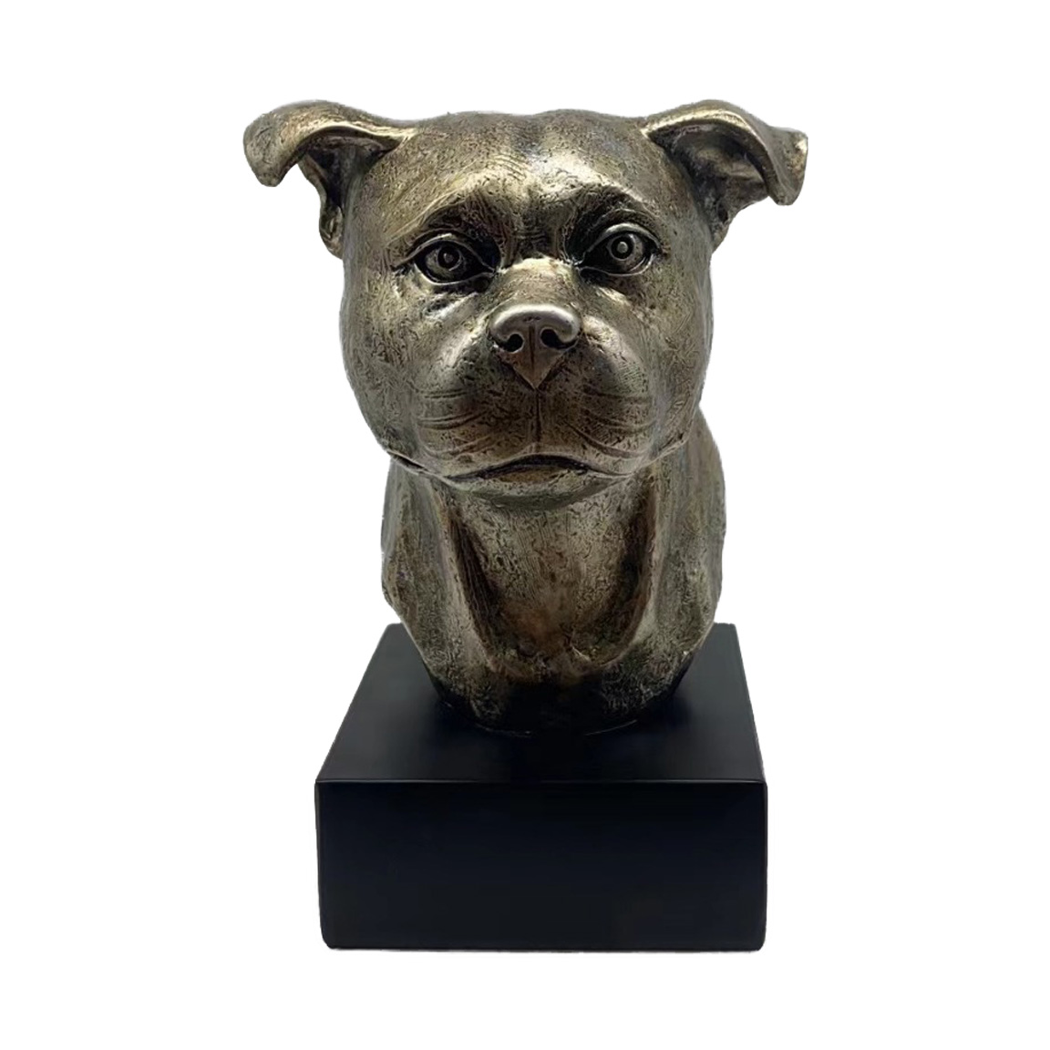 Bronze Hund Statue 15"Staffordshire bull terrier"