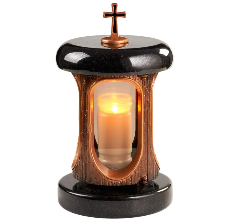 Grablampe aus Granit und Aluminium – elegante und langlebige Gedenkleuchte